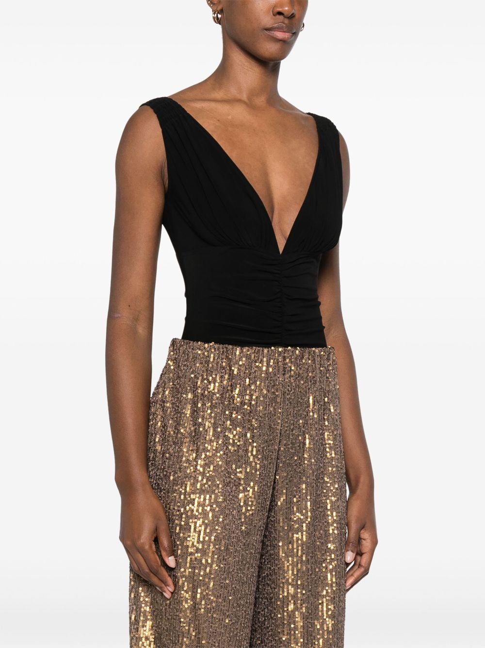 Norma Kamali Top Black Polester Elastane