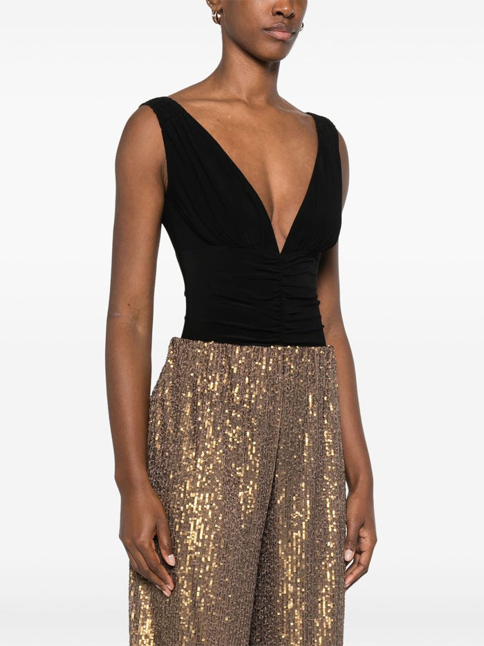 Norma Kamali Top Black Polester Elastane
