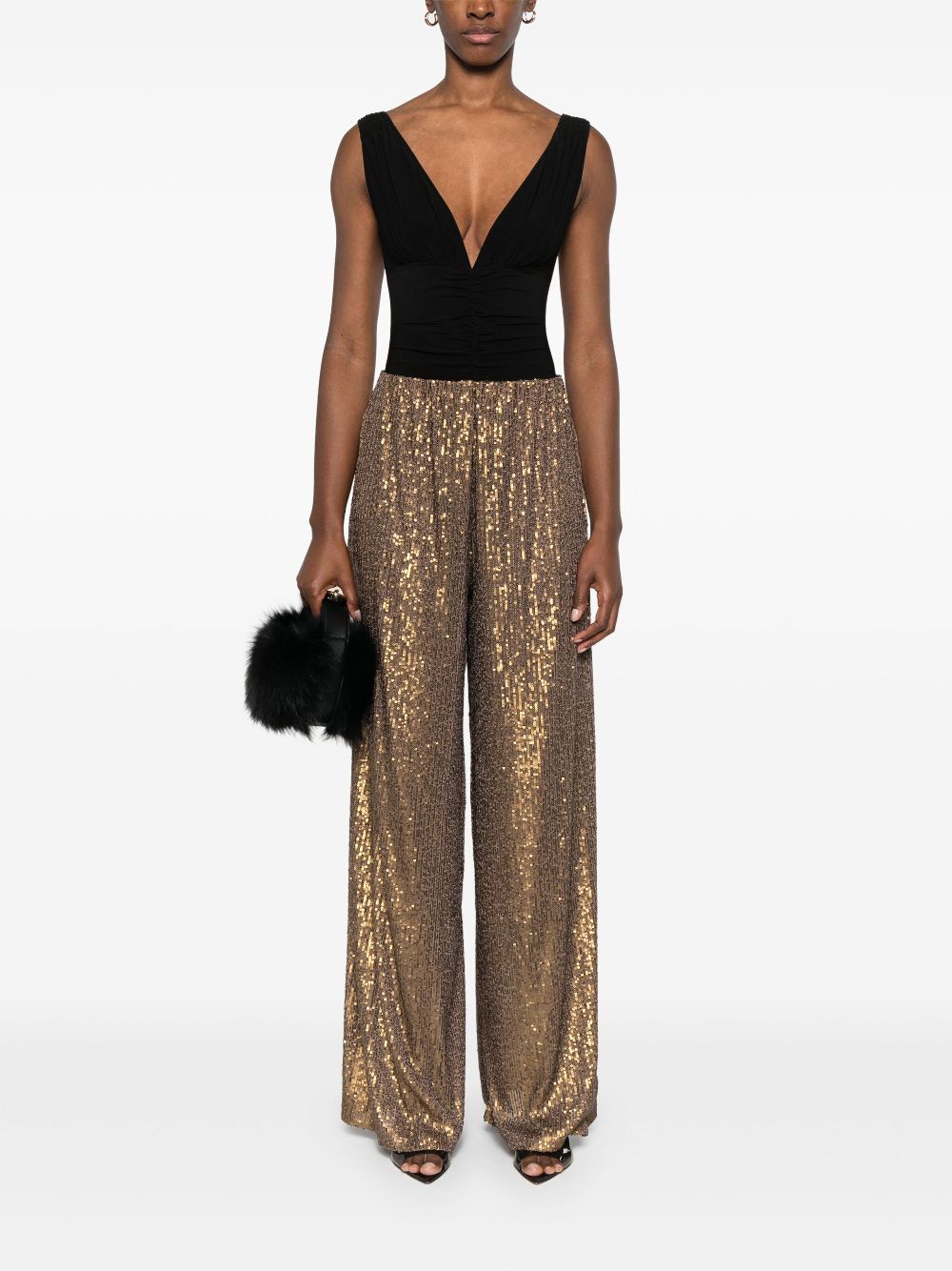 Norma Kamali Top Black Polester Elastane