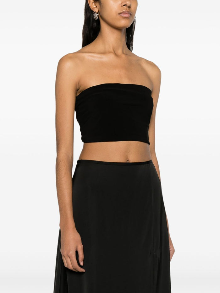 Norma Kamali Top Black Polyester Elastane