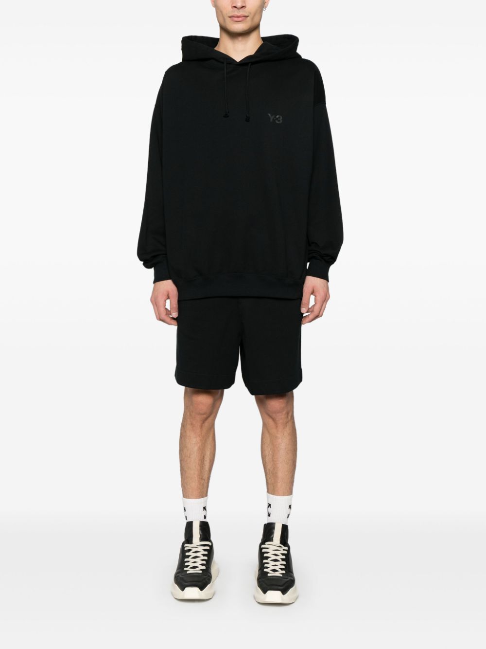Y-3 Shorts Black Cotton Polyester