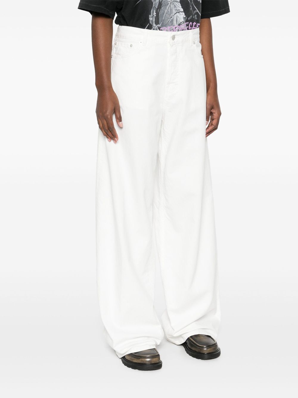 Haikure Jeans White Cotton Linen