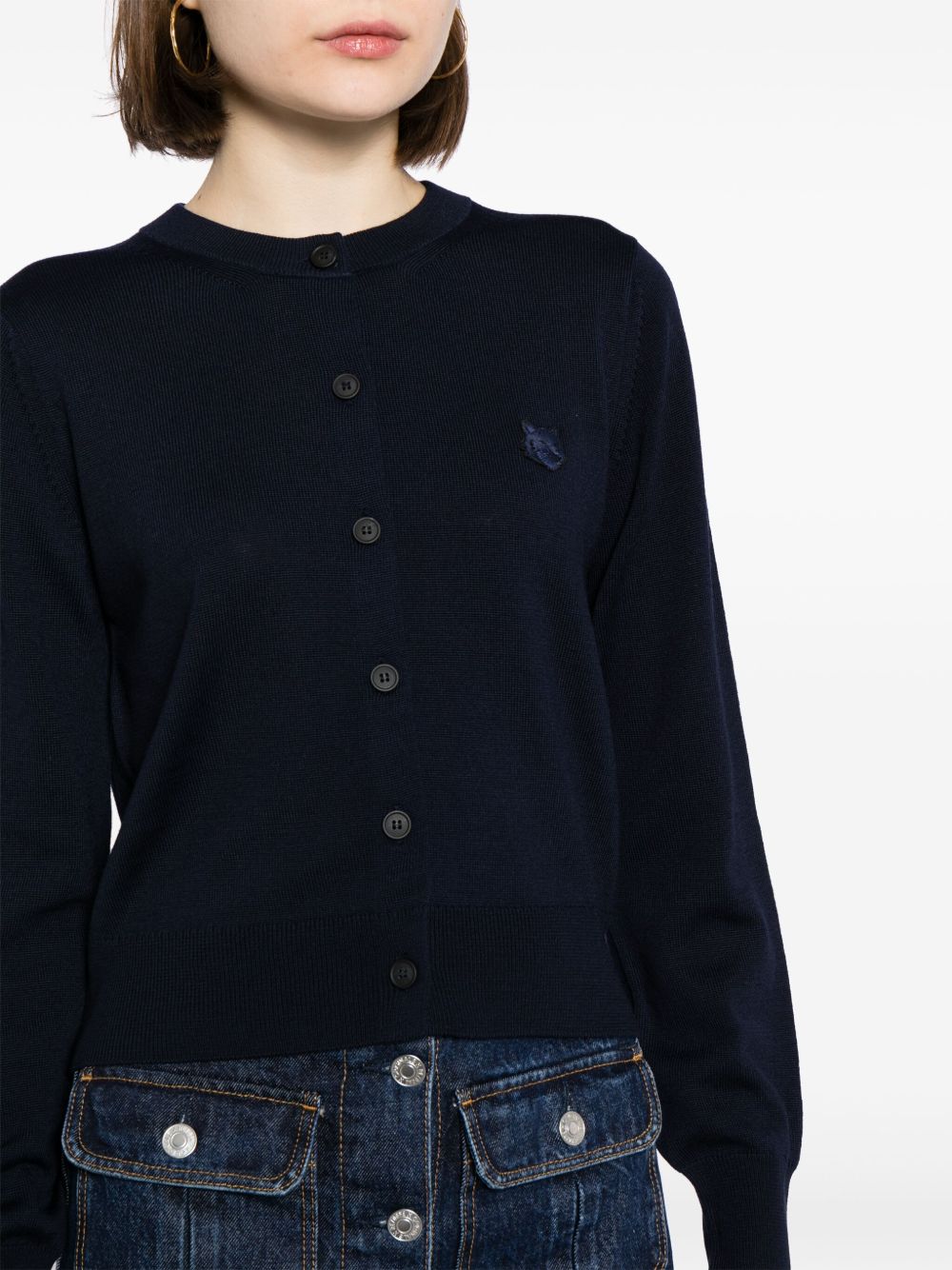 Maison Kitsune Sweaters Blue Wool