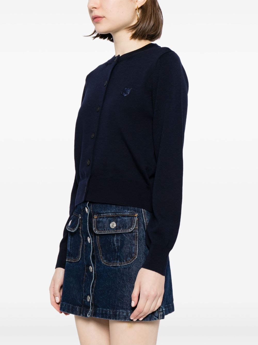 Maison Kitsune Sweaters Blue Wool