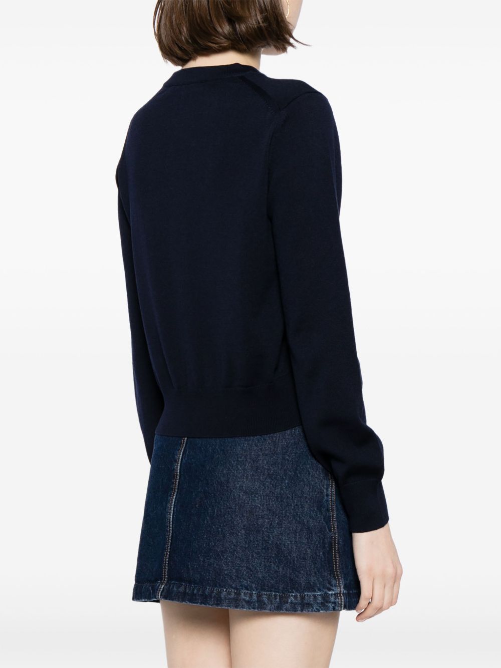 Maison Kitsune Sweaters Blue Wool