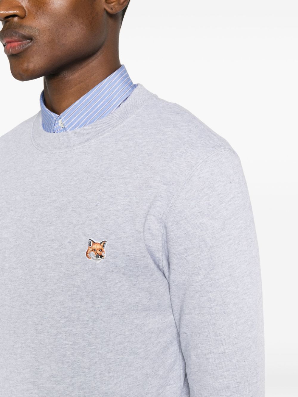 Maison Kitsune Sweaters Grey Cotton