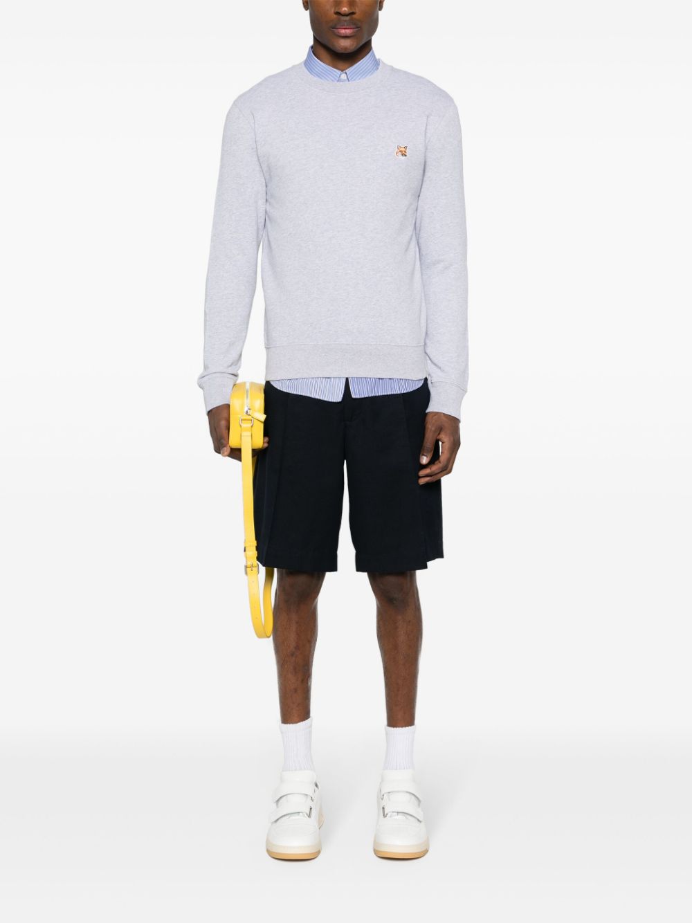 Maison Kitsune Sweaters Grey Cotton