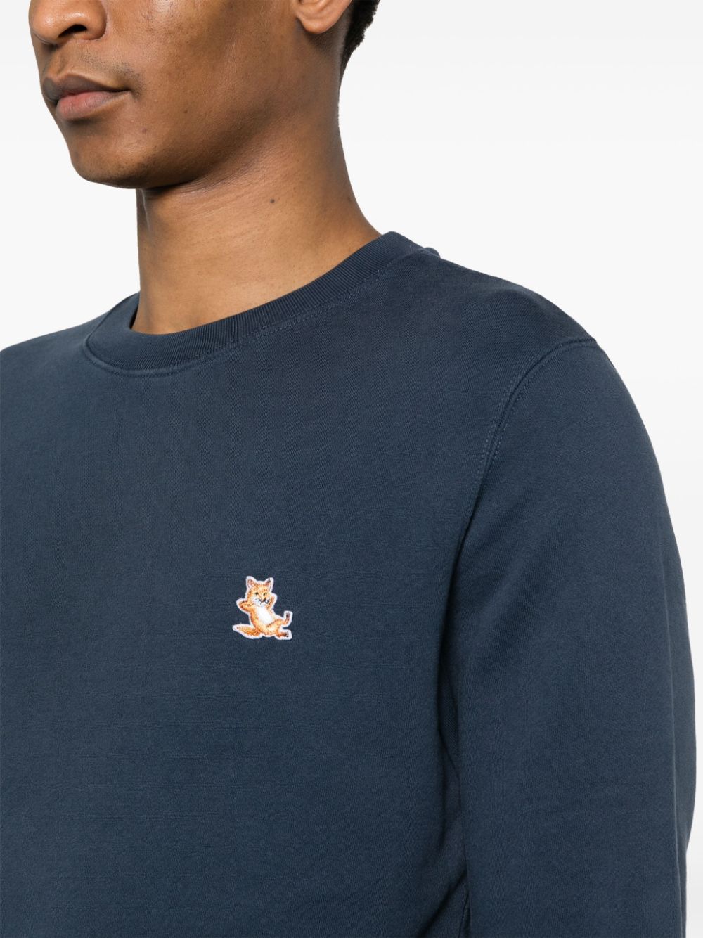 Maison Kitsune Sweaters Blue Cotton