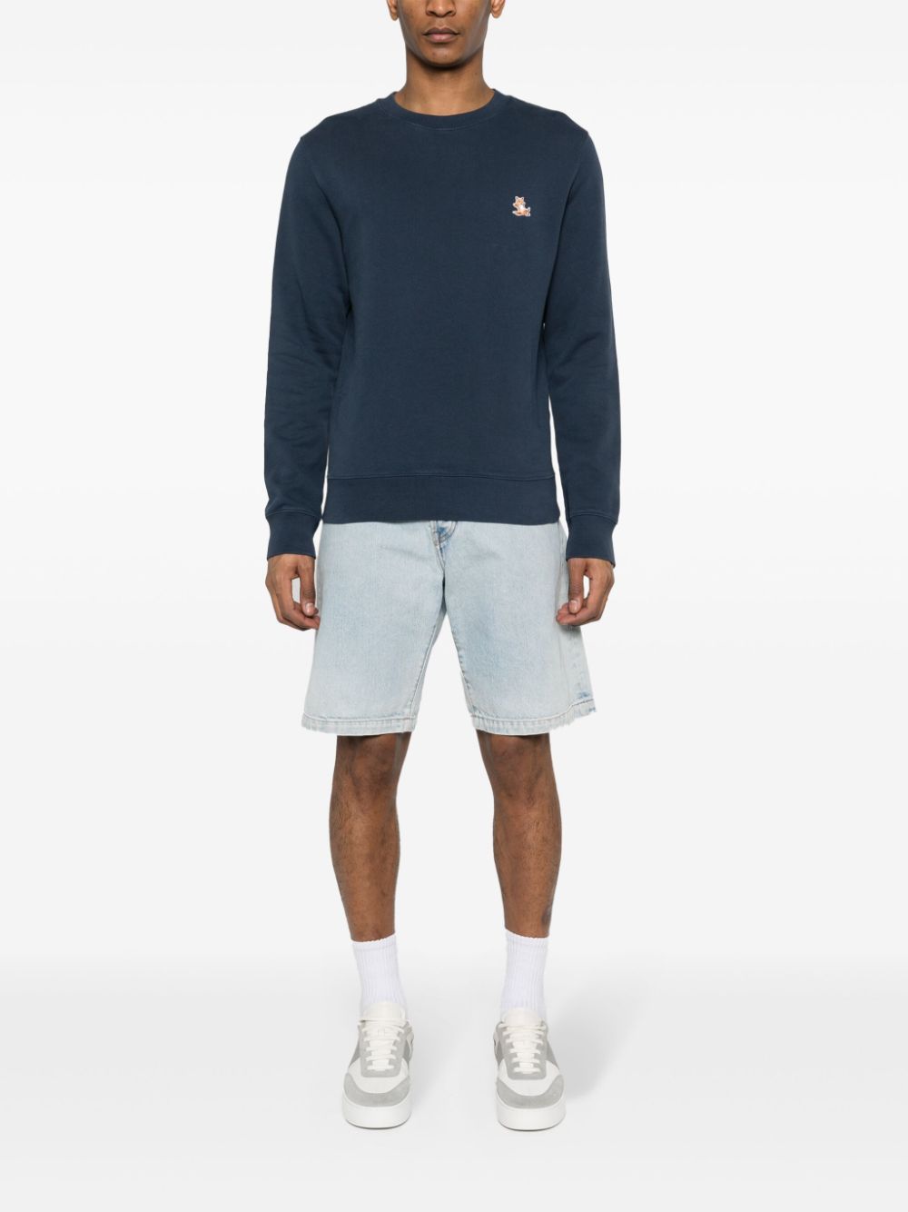 Maison Kitsune Sweaters Blue Cotton