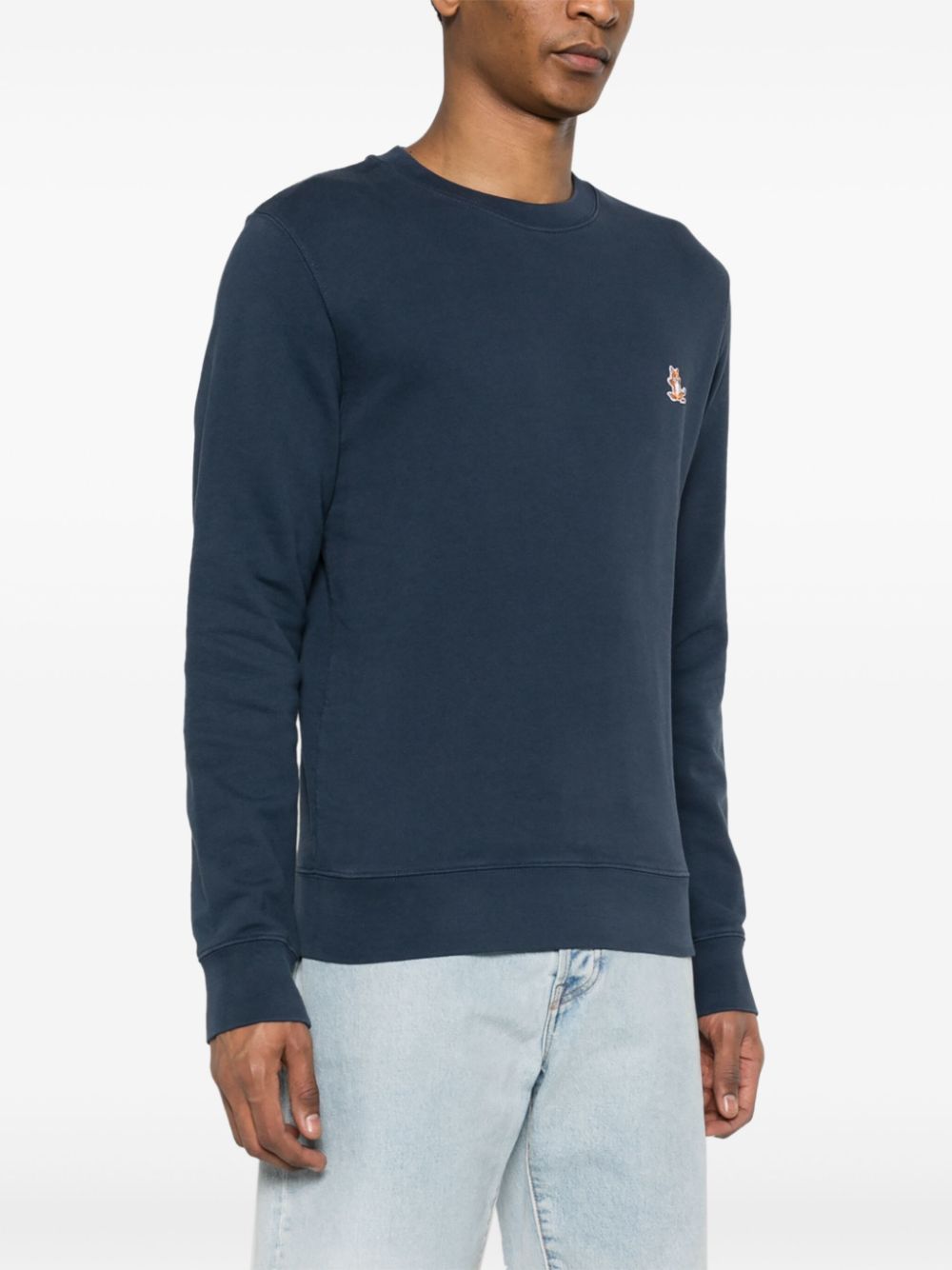 Maison Kitsune Sweaters Blue Cotton