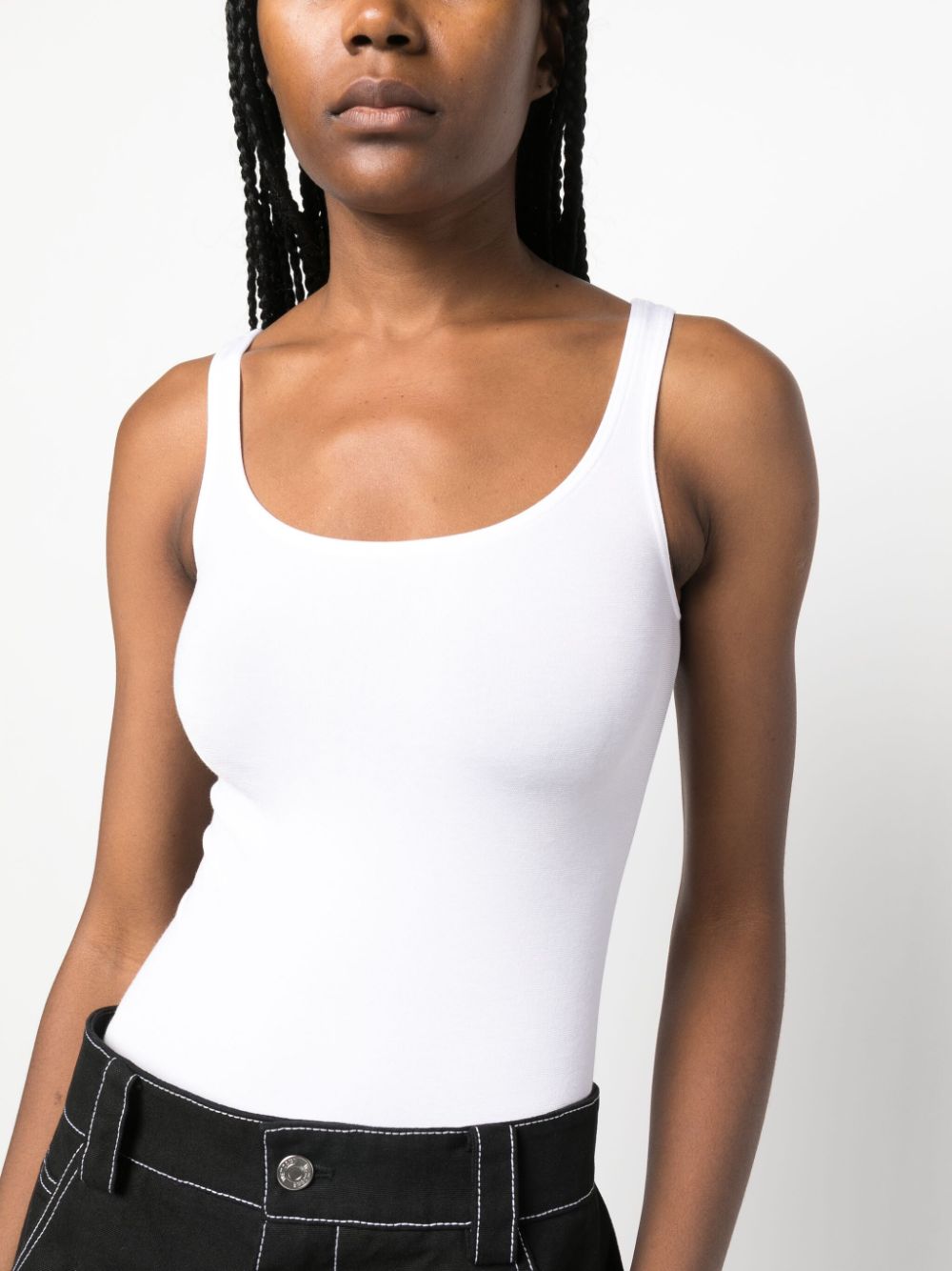 Wolford Top White Cotton Polyamide Elastane