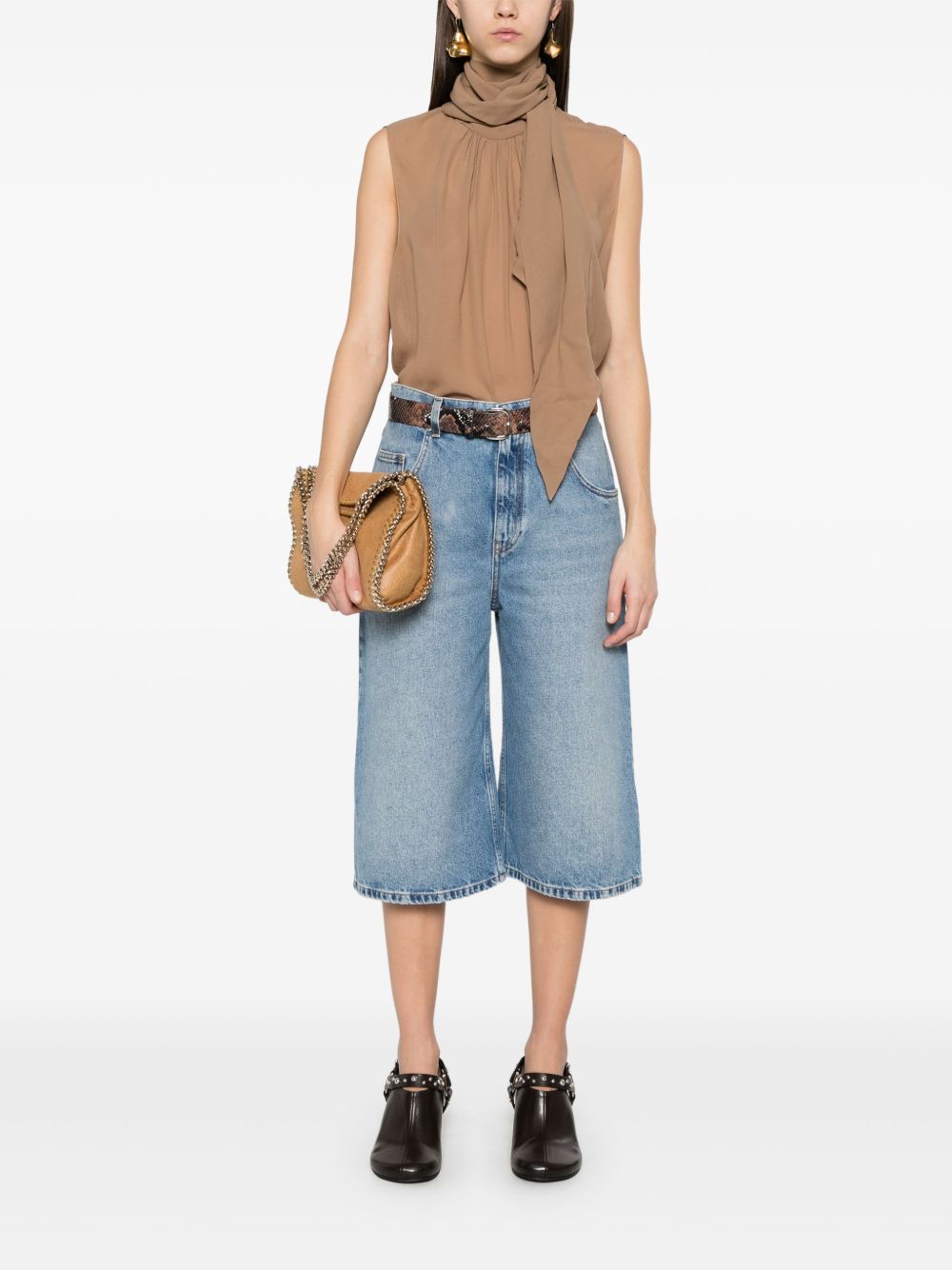 Stella Mccartney Shorts Clear Blue Cotton