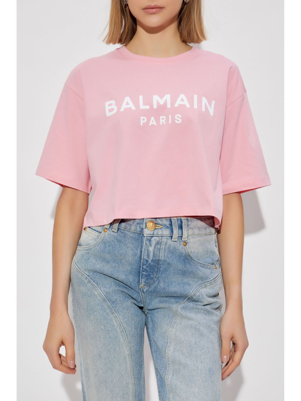 Balmain T-Shirts And Polos Pink Organic Cotton