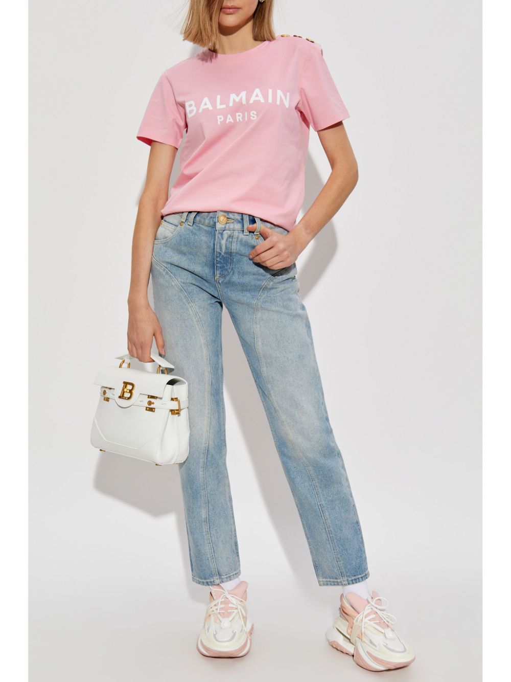 Balmain T-Shirts And Polos Pink Organic Cotton