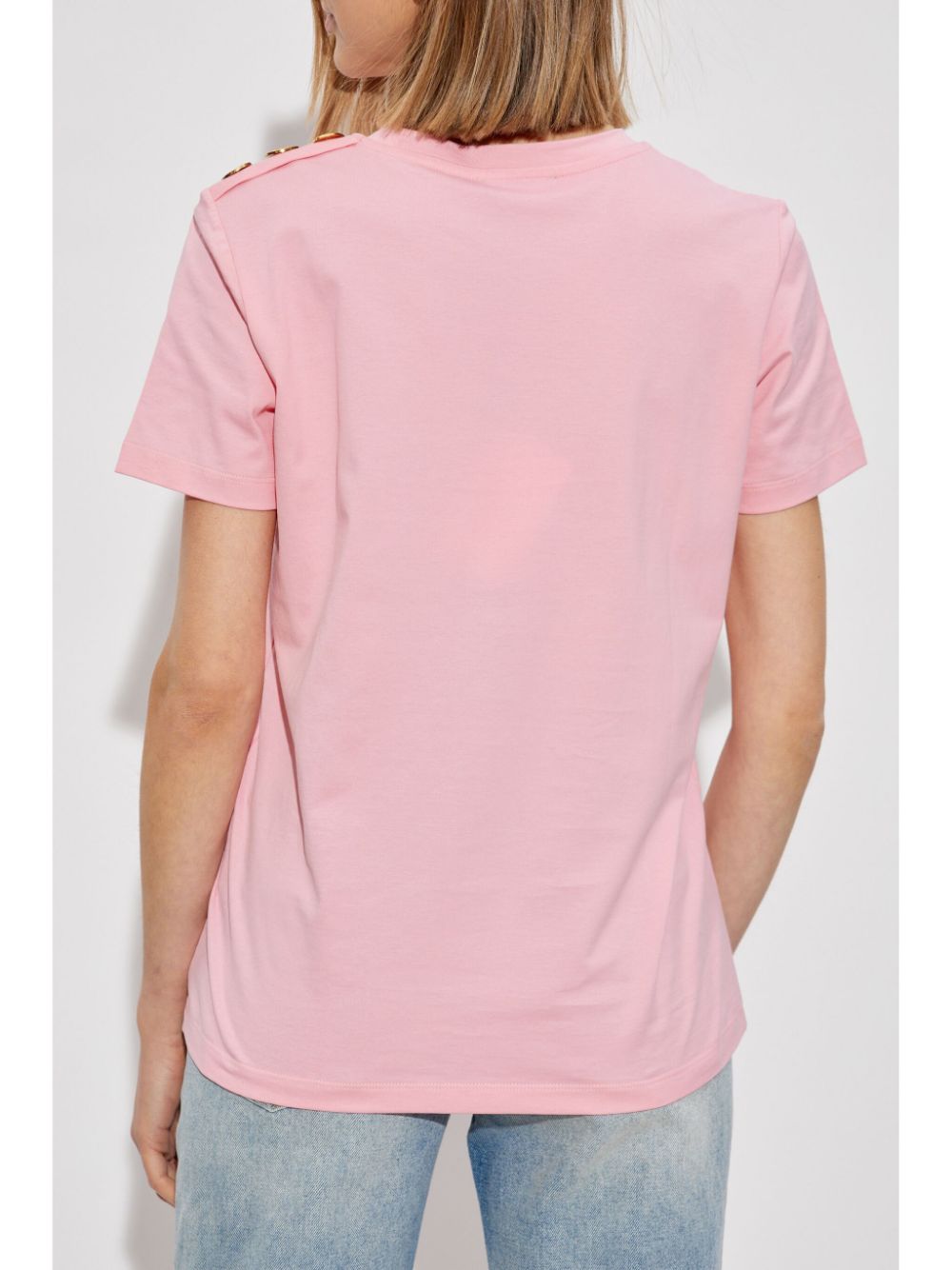 Balmain T-Shirts And Polos Pink Organic Cotton