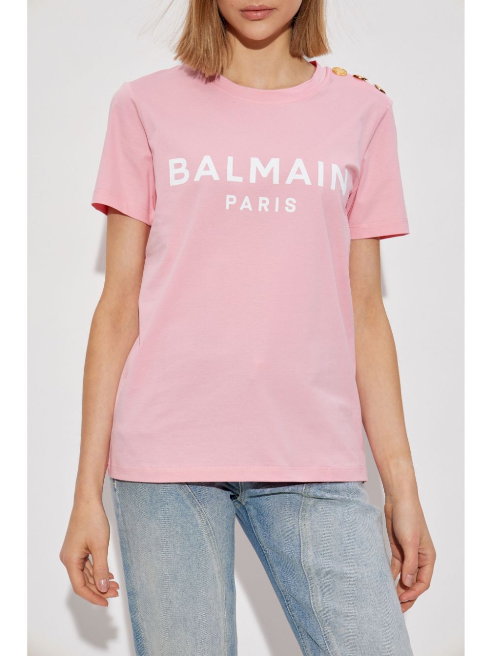 Balmain T-Shirts And Polos Pink Organic Cotton