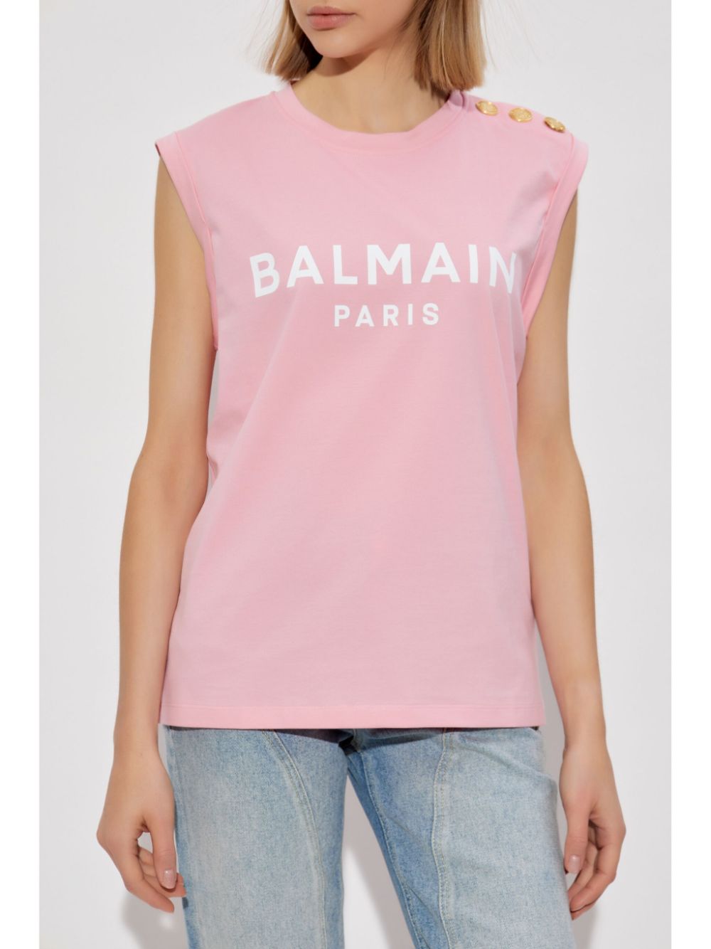 Balmain Top Pink Organic Cotton