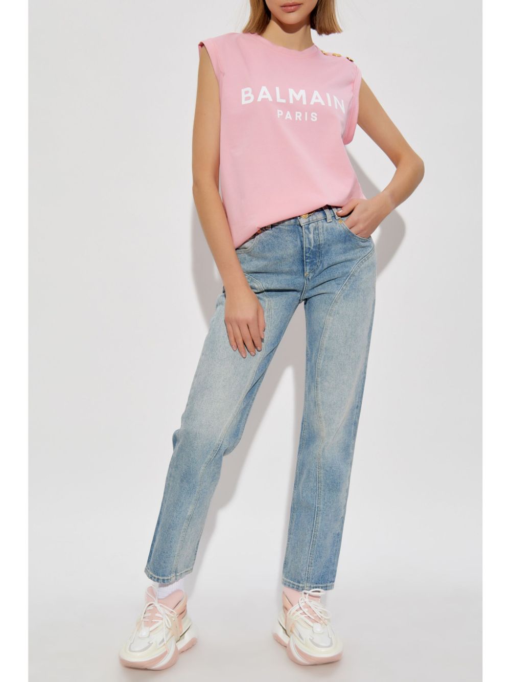 Balmain Top Pink Organic Cotton