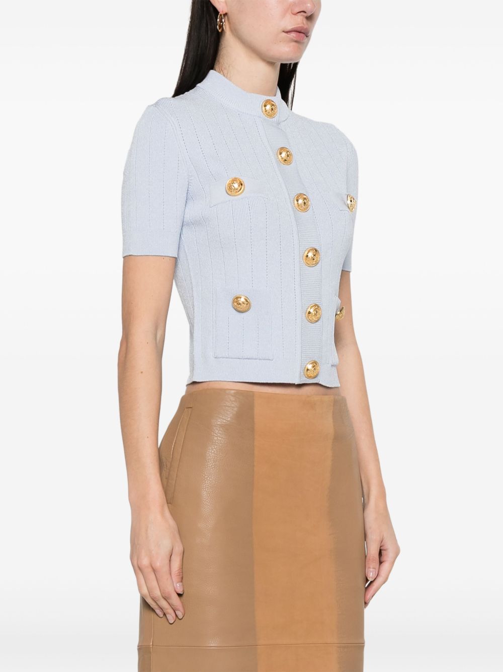 Balmain Sweaters Clear Blue Viscose