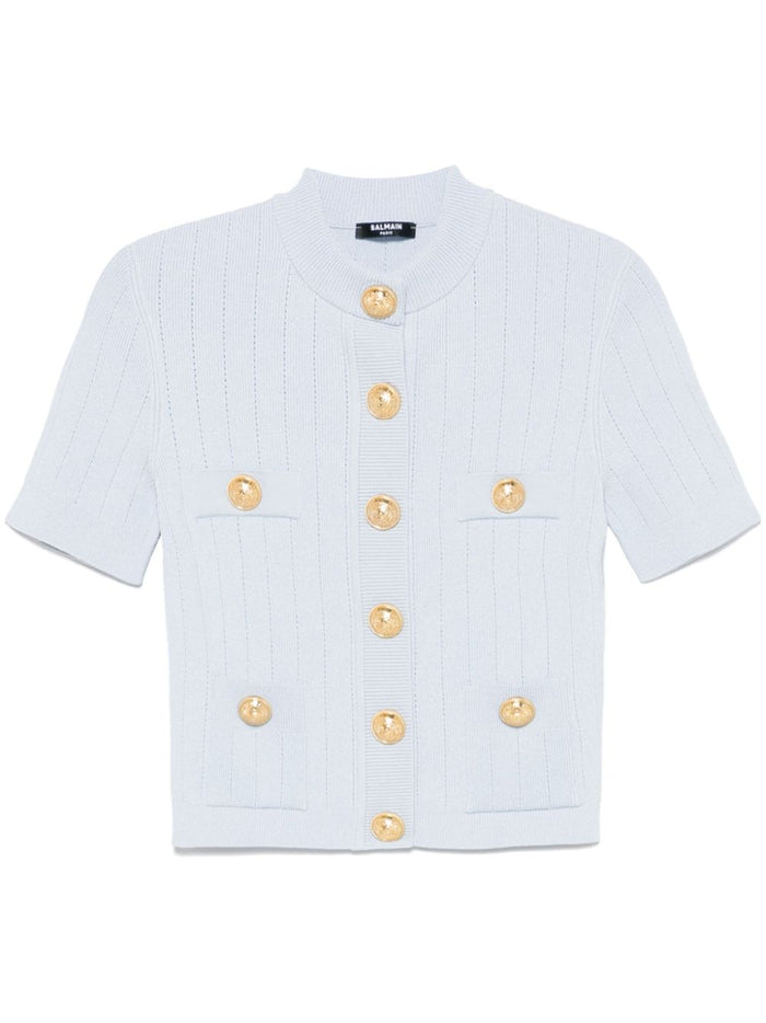 Balmain Sweaters Clear Blue Viscose