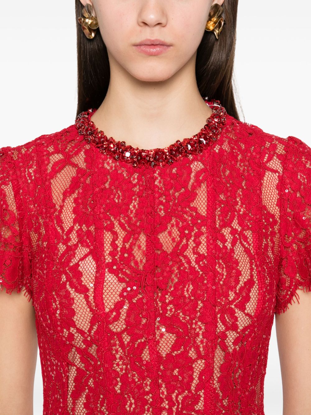 Self-Portrait Dresses Red Outer: Viscose