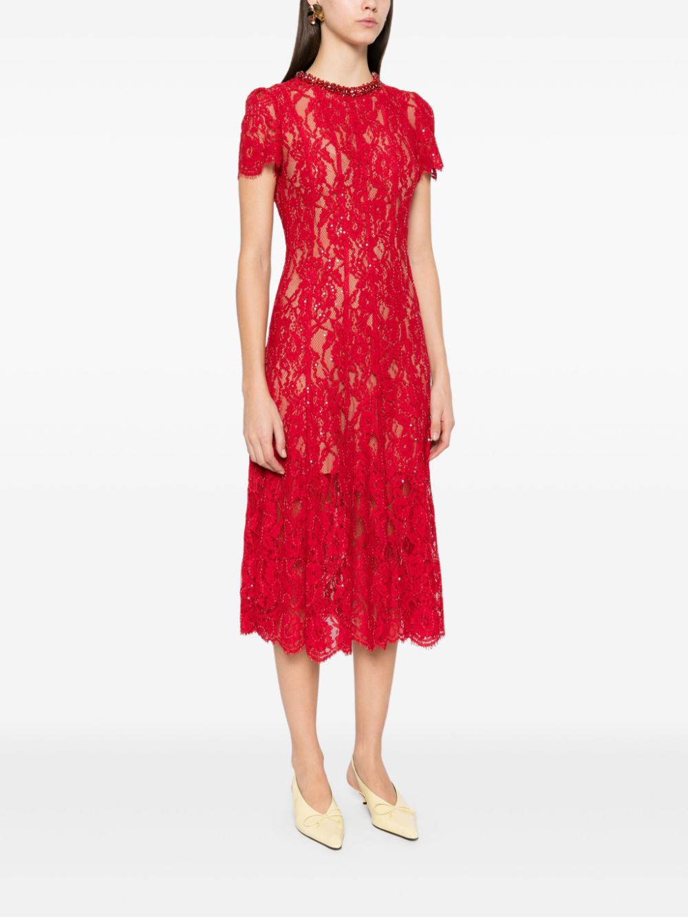 Self-Portrait Dresses Red Outer: Viscose