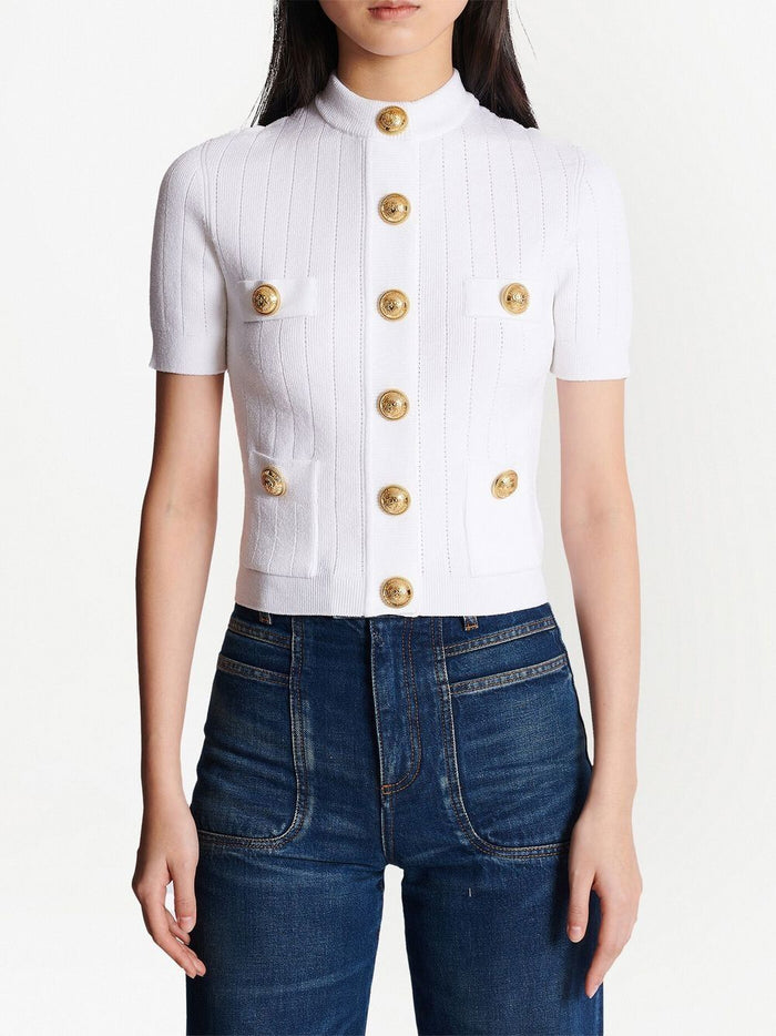 Balmain Sweaters White Viscose
