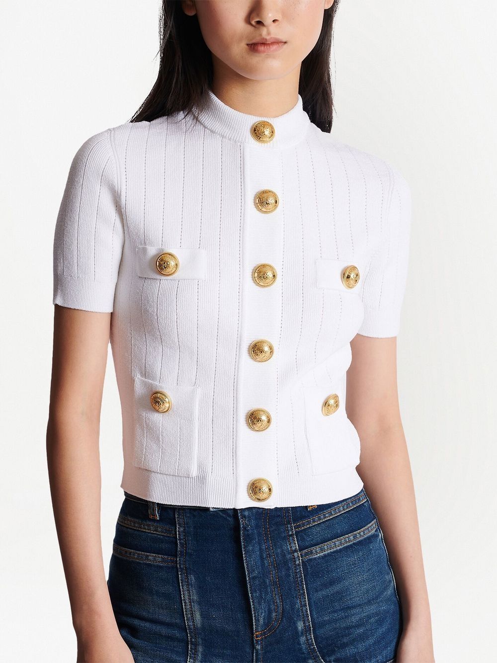 Balmain Sweaters White Viscose
