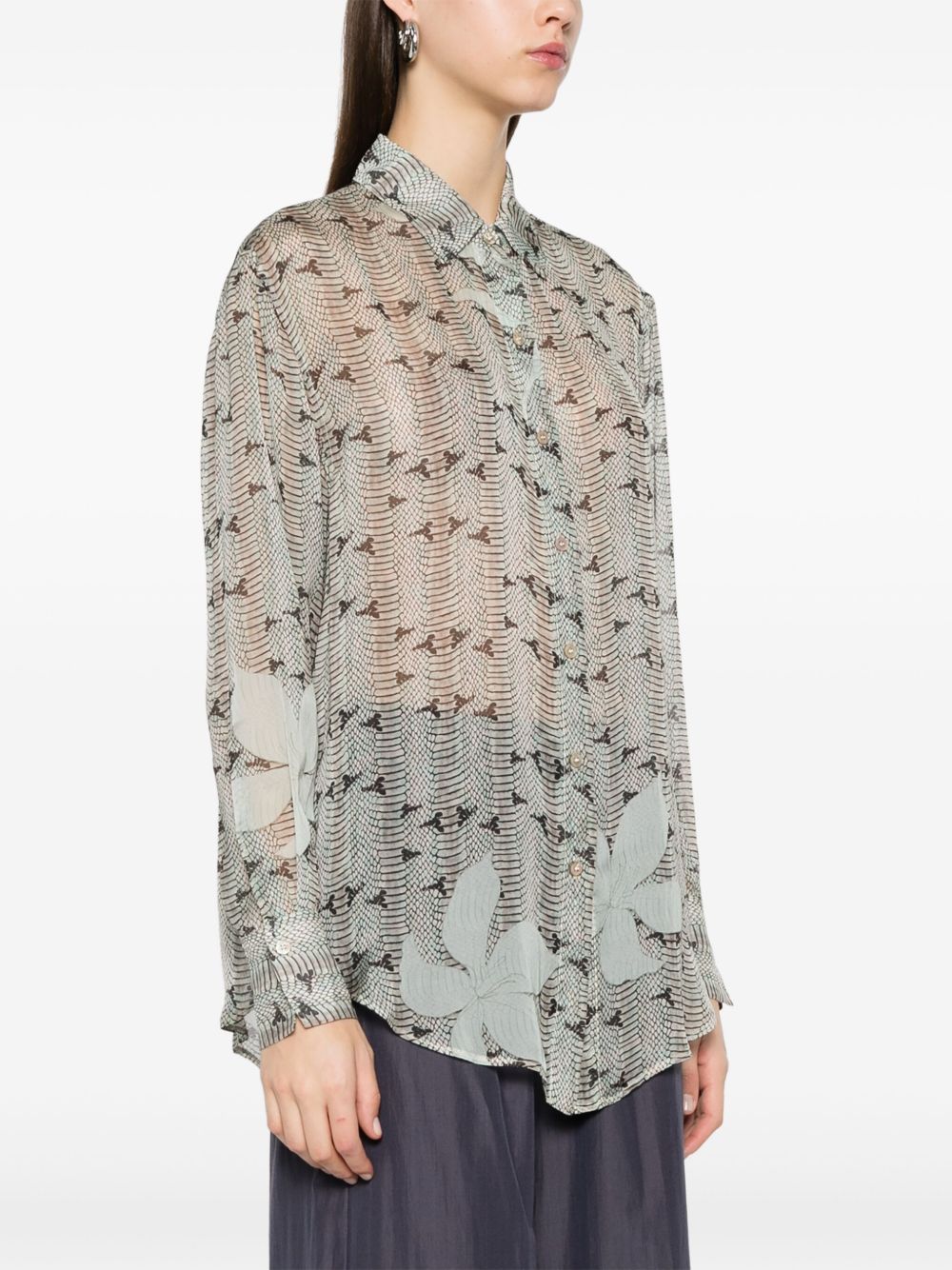 Forte Shirts Grey Silk