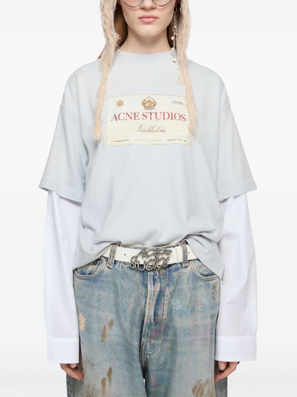 Acne Studios T-Shirts And Polos Light Grey Cotton