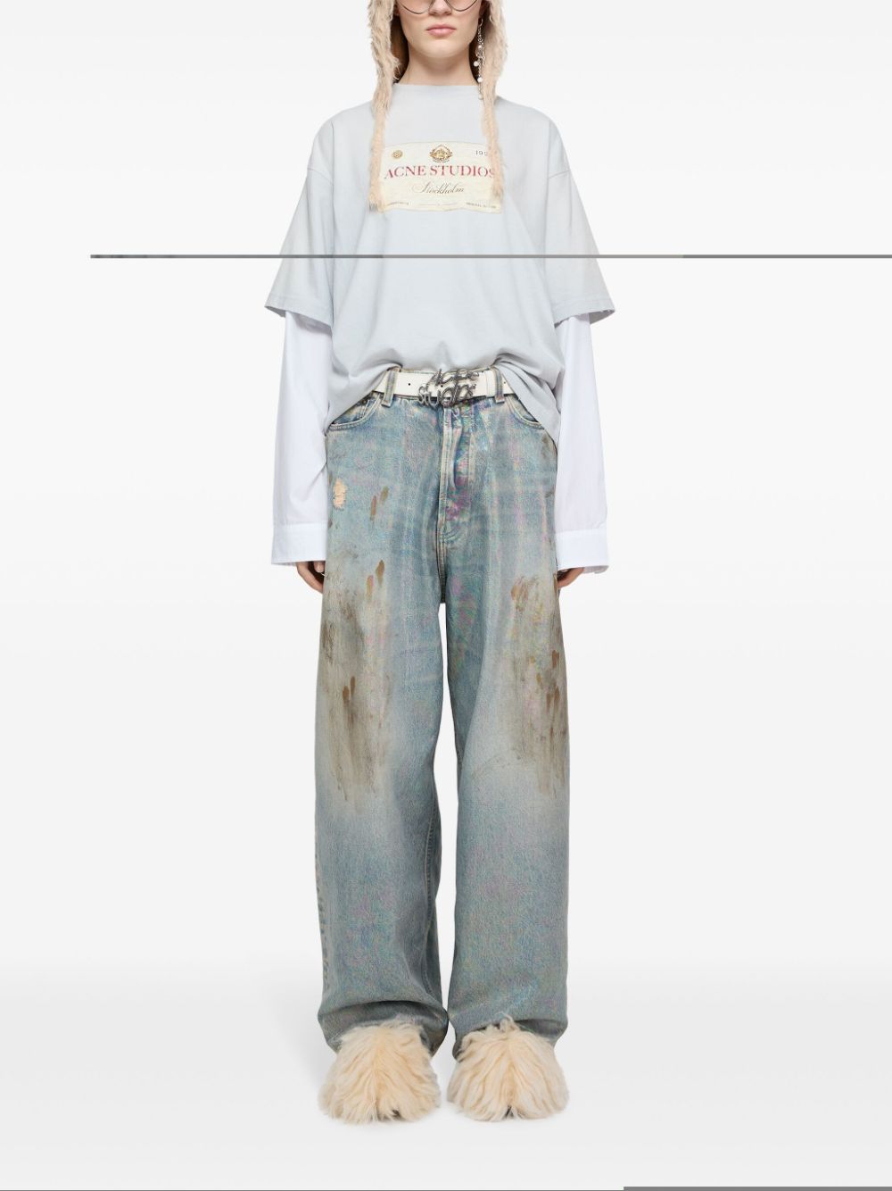 Acne Studios T-Shirts And Polos Light Grey Cotton