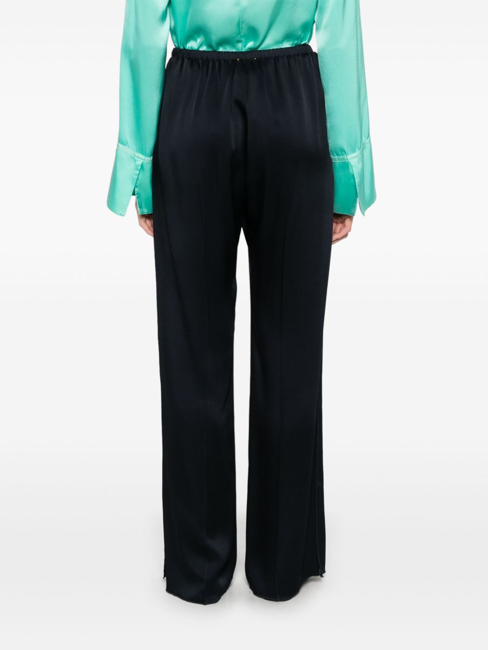 Forte Trousers Blue Acetate Viscose