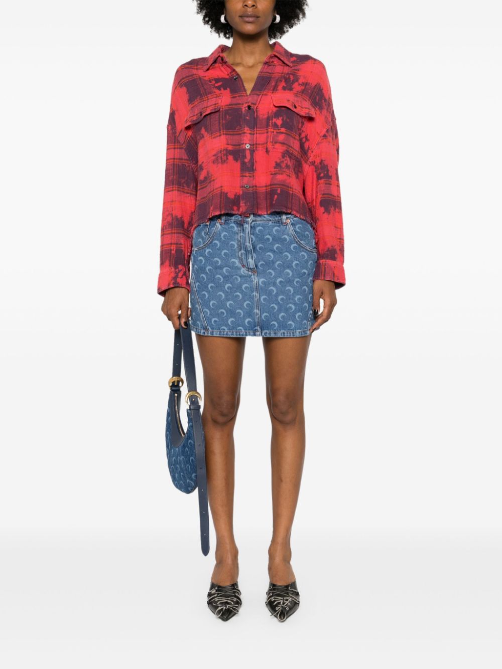 Marine Serre Skirts Clear Blue Outer: Cotton Lining