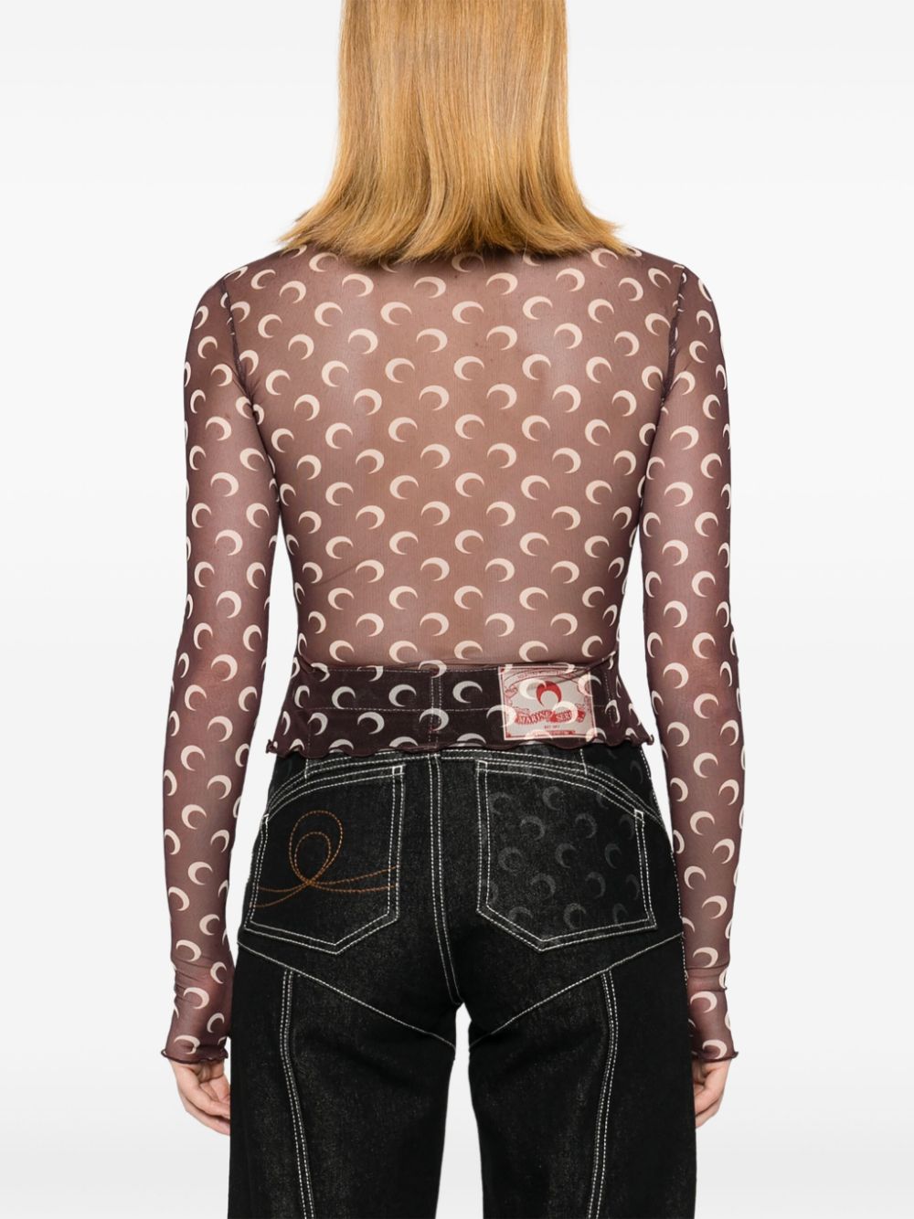 Marine Serre Top Brown Polyester