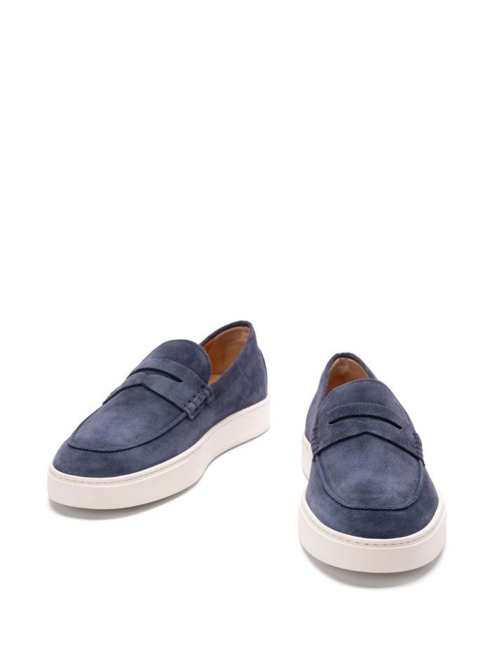 Tods Flat Shoes Blue Calf Leather