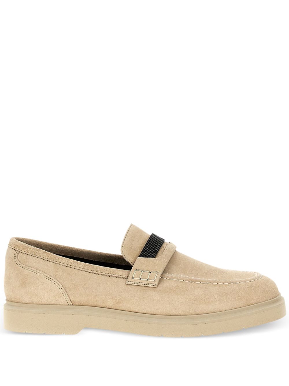 Brunello Cucinelli Flat Shoes Beige Calf Leather