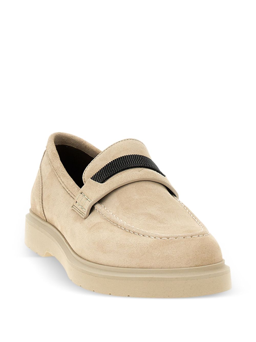 Brunello Cucinelli Flat Shoes Beige Calf Leather