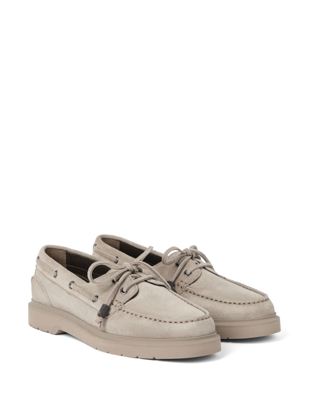 Brunello Cucinelli Flat Shoes Bianco Calf Leather