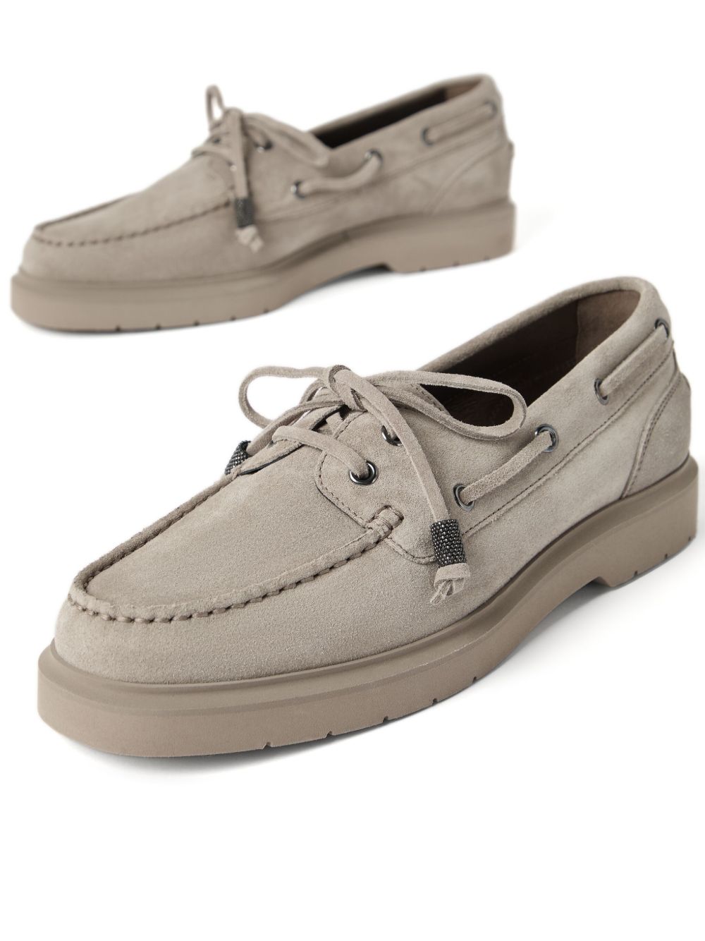 Brunello Cucinelli Flat Shoes Bianco Calf Leather