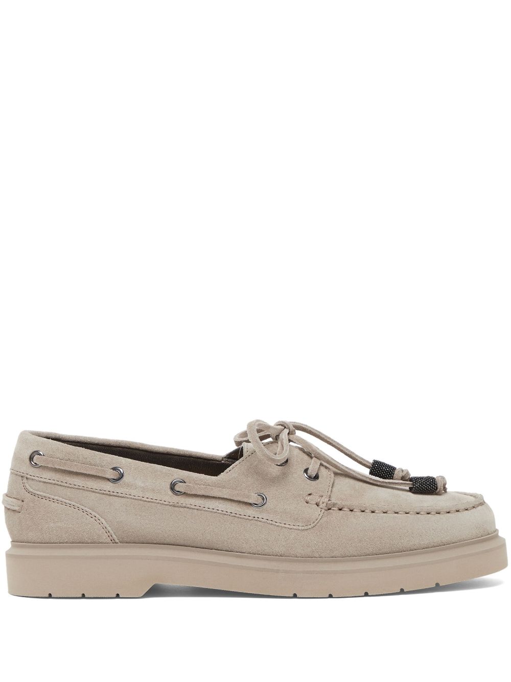 Brunello Cucinelli Flat Shoes Bianco Calf Leather