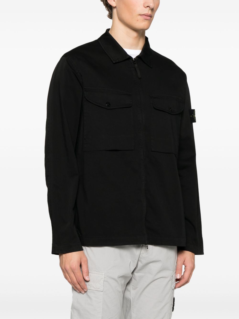 Stone Island Jackets Black Cotton Elastane