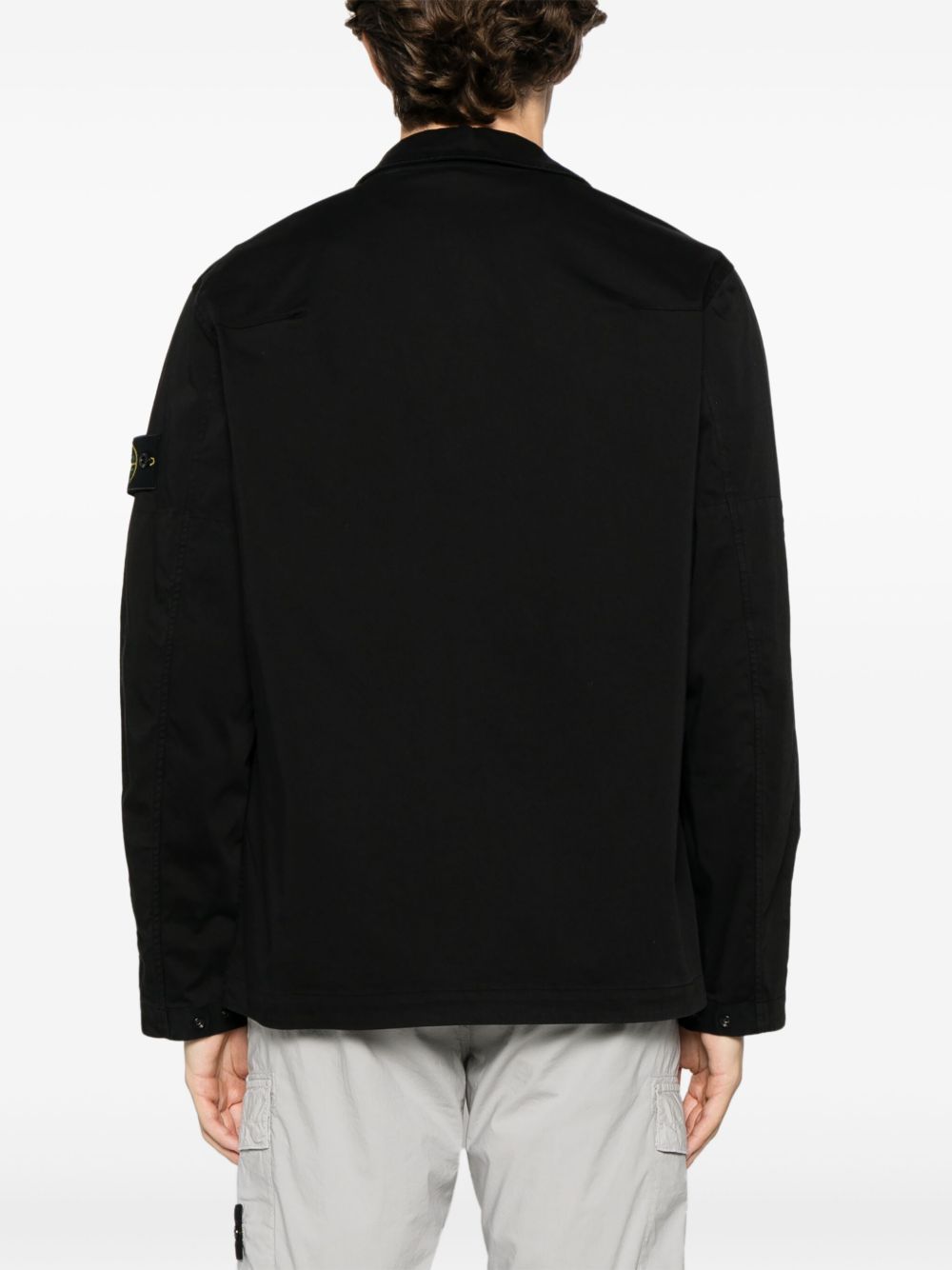 Stone Island Jackets Black Cotton Elastane