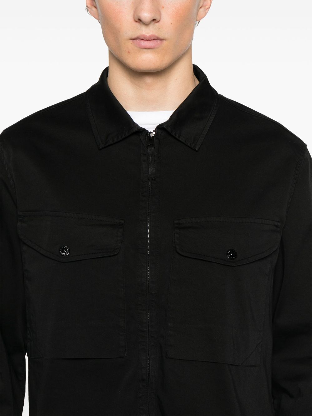Stone Island Jackets Black Cotton Elastane