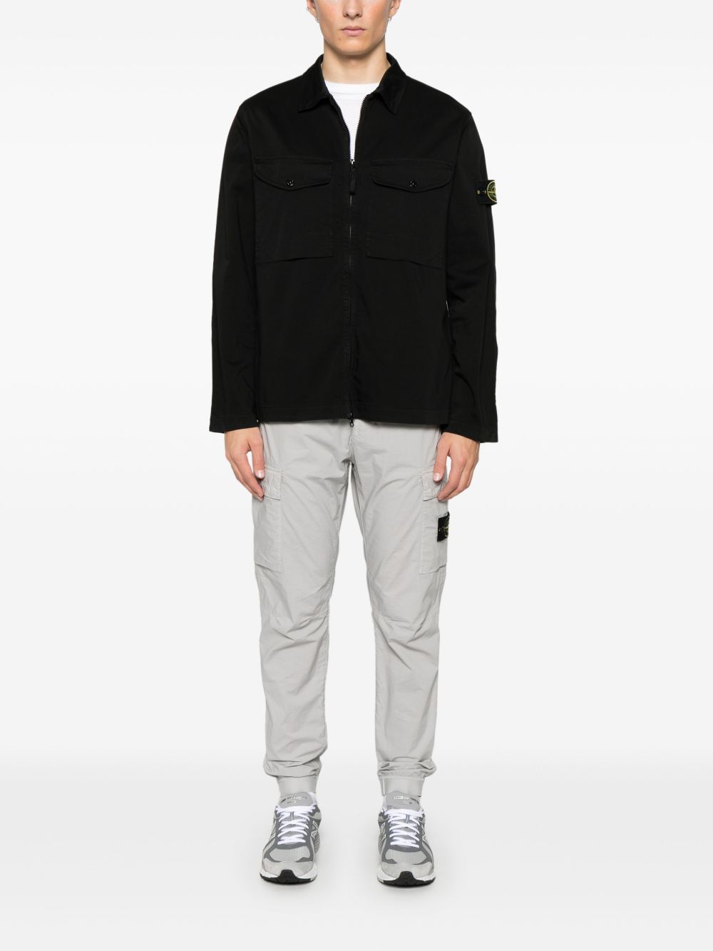 Stone Island Jackets Black Cotton Elastane