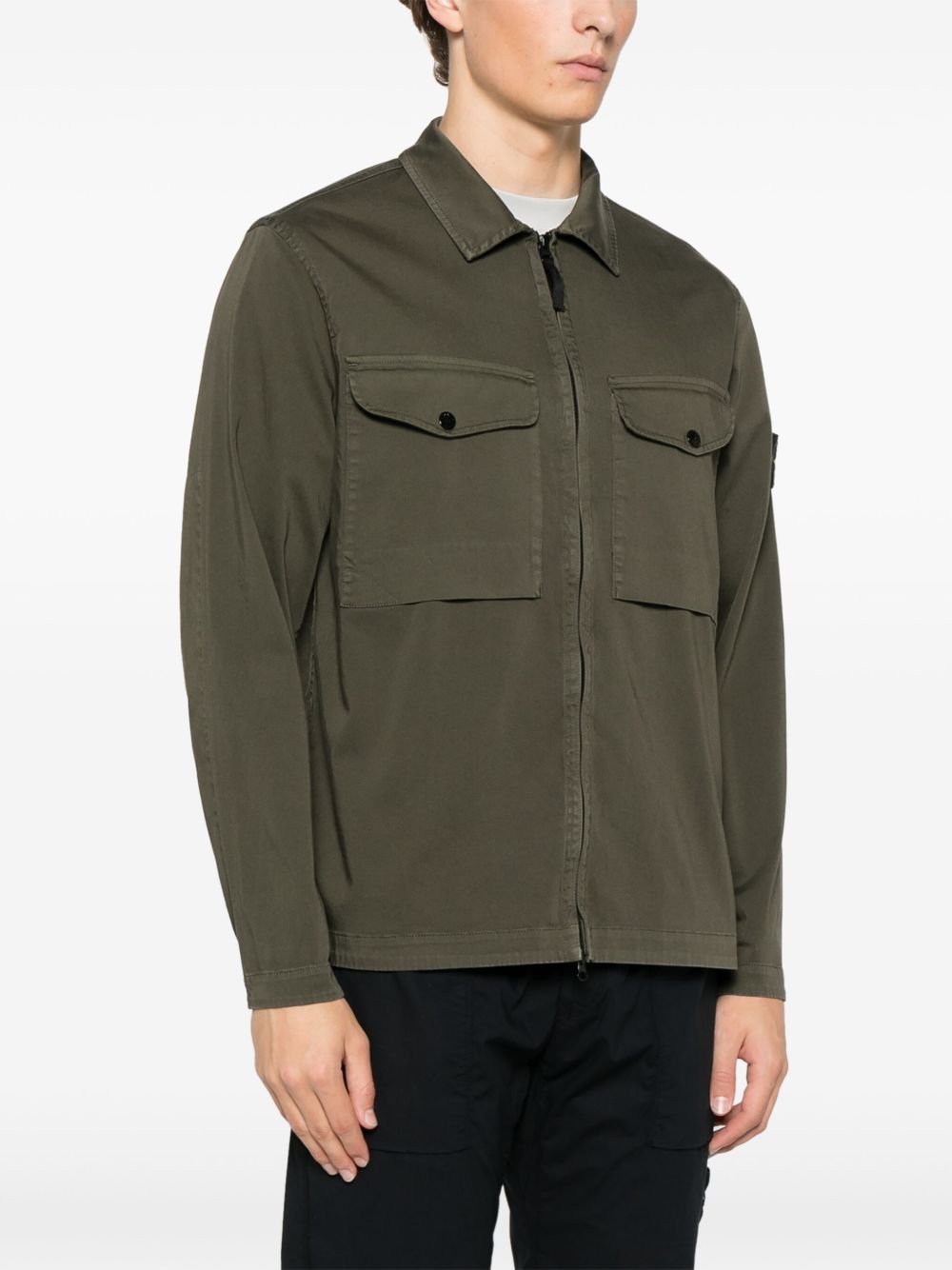 Stone Island Jackets Green Cotton Elastane