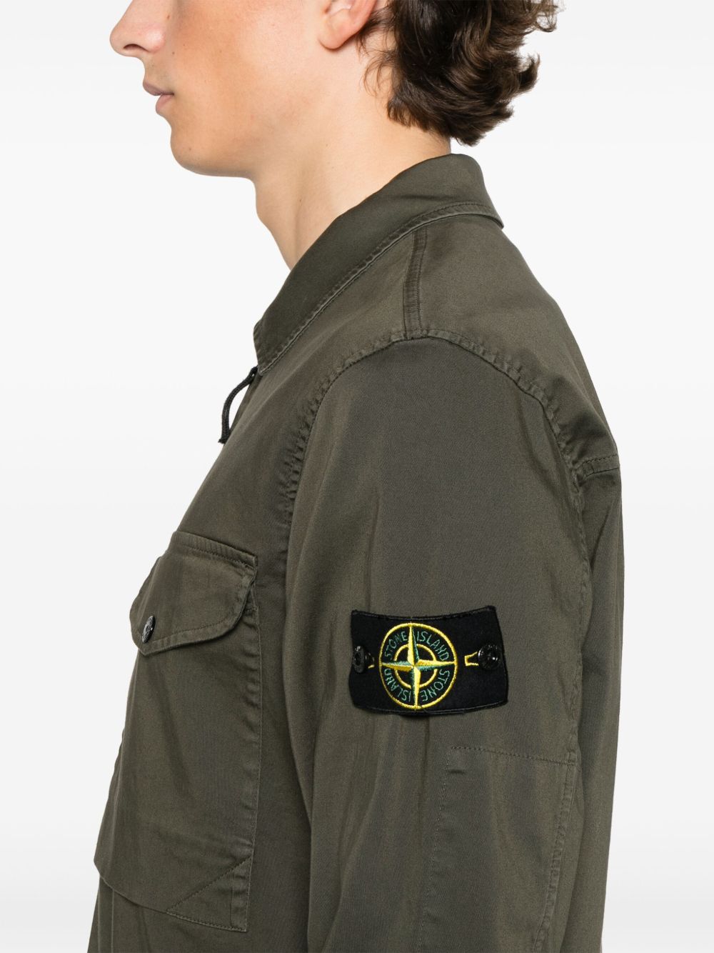 Stone Island Jackets Green Cotton Elastane