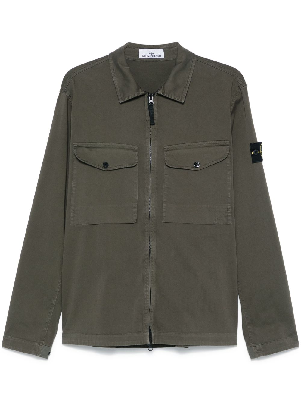 Stone Island Jackets Green Cotton Elastane