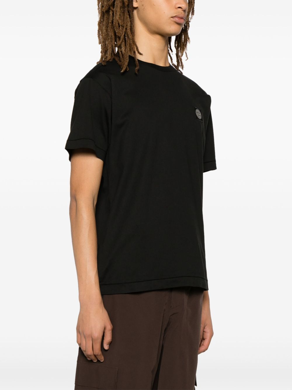 Stone Island T-Shirts And Polos Black Cotton