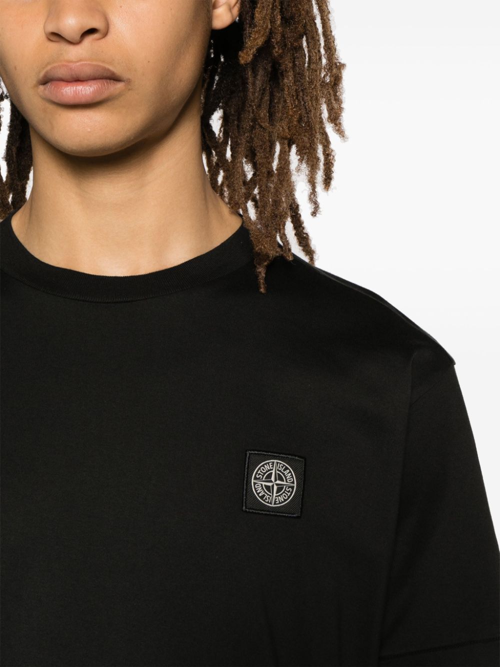 Stone Island T-Shirts And Polos Black Cotton