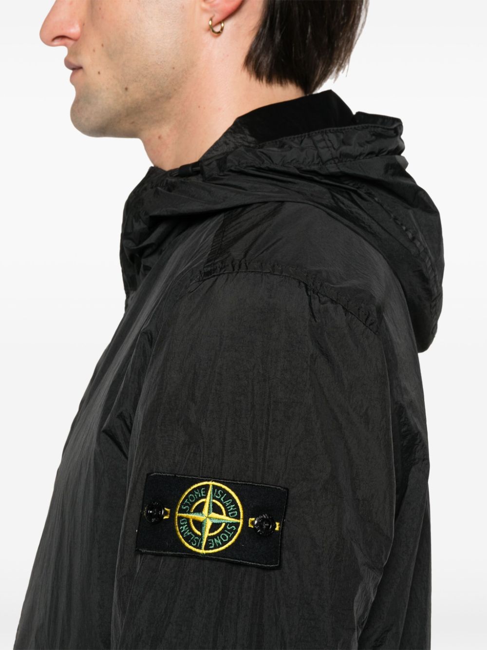Stone Island Coats Black Nylon